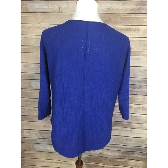 Anthropologie Moth Small Sweater Sheer Sleeve Detailing Blue Dolman Sleeves - Picture 3 of 9